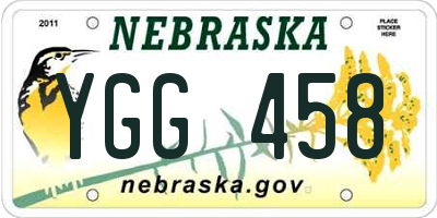 NE license plate YGG458