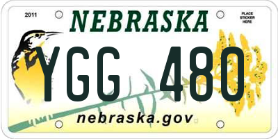 NE license plate YGG480
