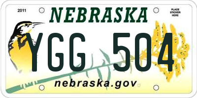 NE license plate YGG504