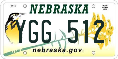 NE license plate YGG512
