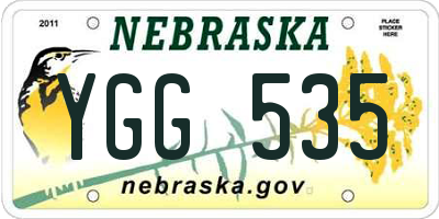 NE license plate YGG535