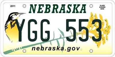 NE license plate YGG553