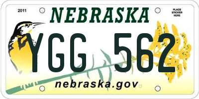 NE license plate YGG562