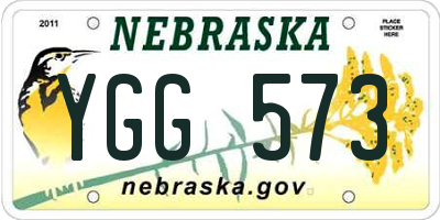 NE license plate YGG573