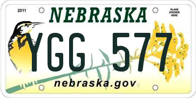 NE license plate YGG577