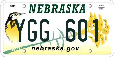 NE license plate YGG601