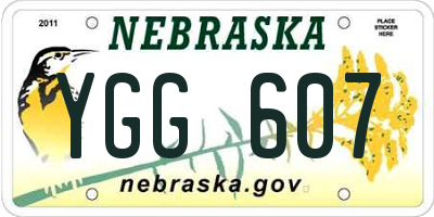 NE license plate YGG607