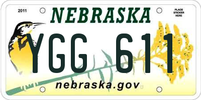 NE license plate YGG611