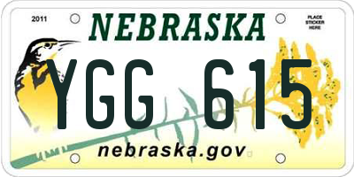 NE license plate YGG615