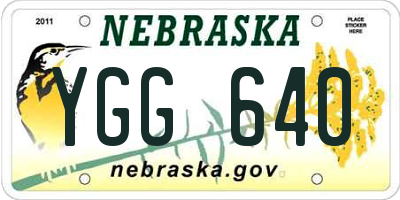 NE license plate YGG640