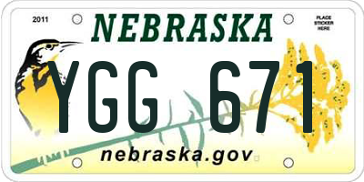 NE license plate YGG671
