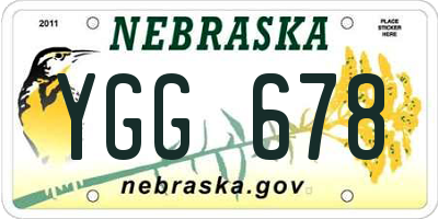 NE license plate YGG678