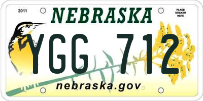NE license plate YGG712