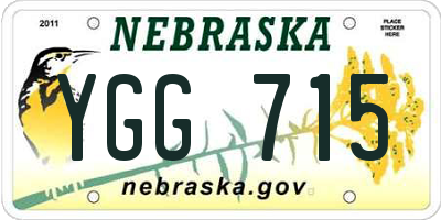 NE license plate YGG715