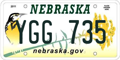 NE license plate YGG735