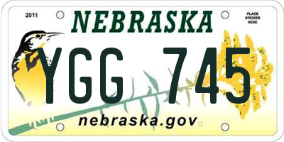 NE license plate YGG745