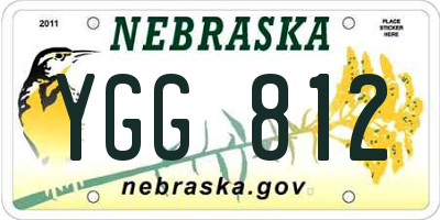 NE license plate YGG812