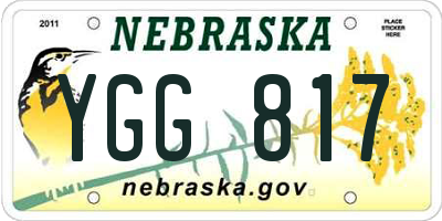 NE license plate YGG817