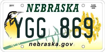 NE license plate YGG869
