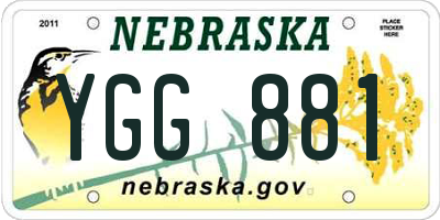 NE license plate YGG881