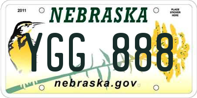 NE license plate YGG888