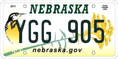 NE license plate YGG905