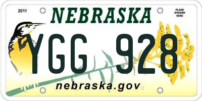 NE license plate YGG928