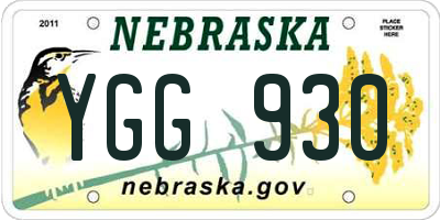 NE license plate YGG930