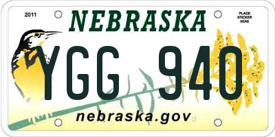 NE license plate YGG940
