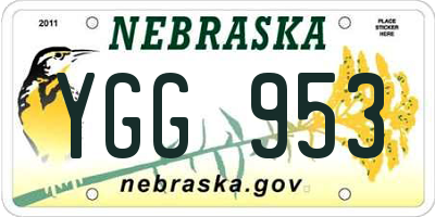 NE license plate YGG953