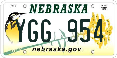 NE license plate YGG954