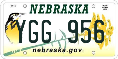 NE license plate YGG956