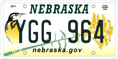 NE license plate YGG964
