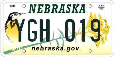 NE license plate YGH019