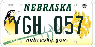 NE license plate YGH057