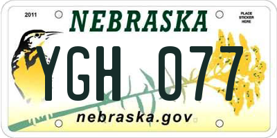 NE license plate YGH077
