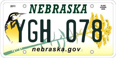 NE license plate YGH078