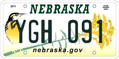 NE license plate YGH091