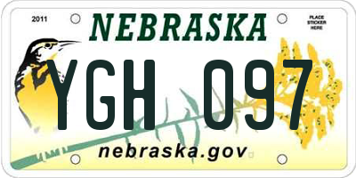 NE license plate YGH097