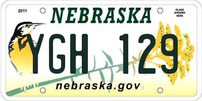 NE license plate YGH129