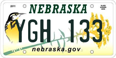 NE license plate YGH133