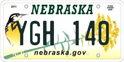NE license plate YGH140