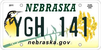 NE license plate YGH141