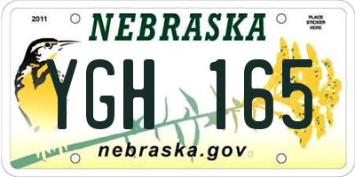 NE license plate YGH165