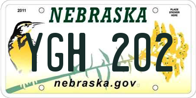 NE license plate YGH202