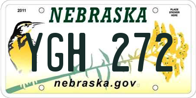 NE license plate YGH272