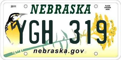 NE license plate YGH319