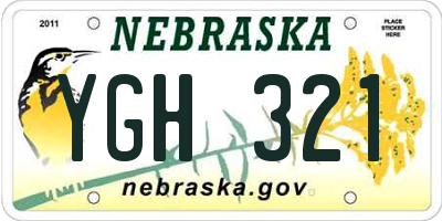 NE license plate YGH321
