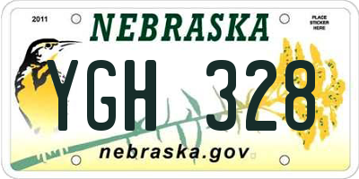 NE license plate YGH328