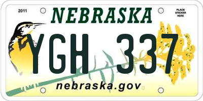 NE license plate YGH337